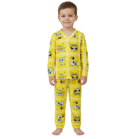 Pijama Infantil Manga Longa Bob Esponja