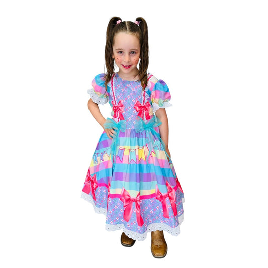 Vestido Festa Junina Luxo Laços