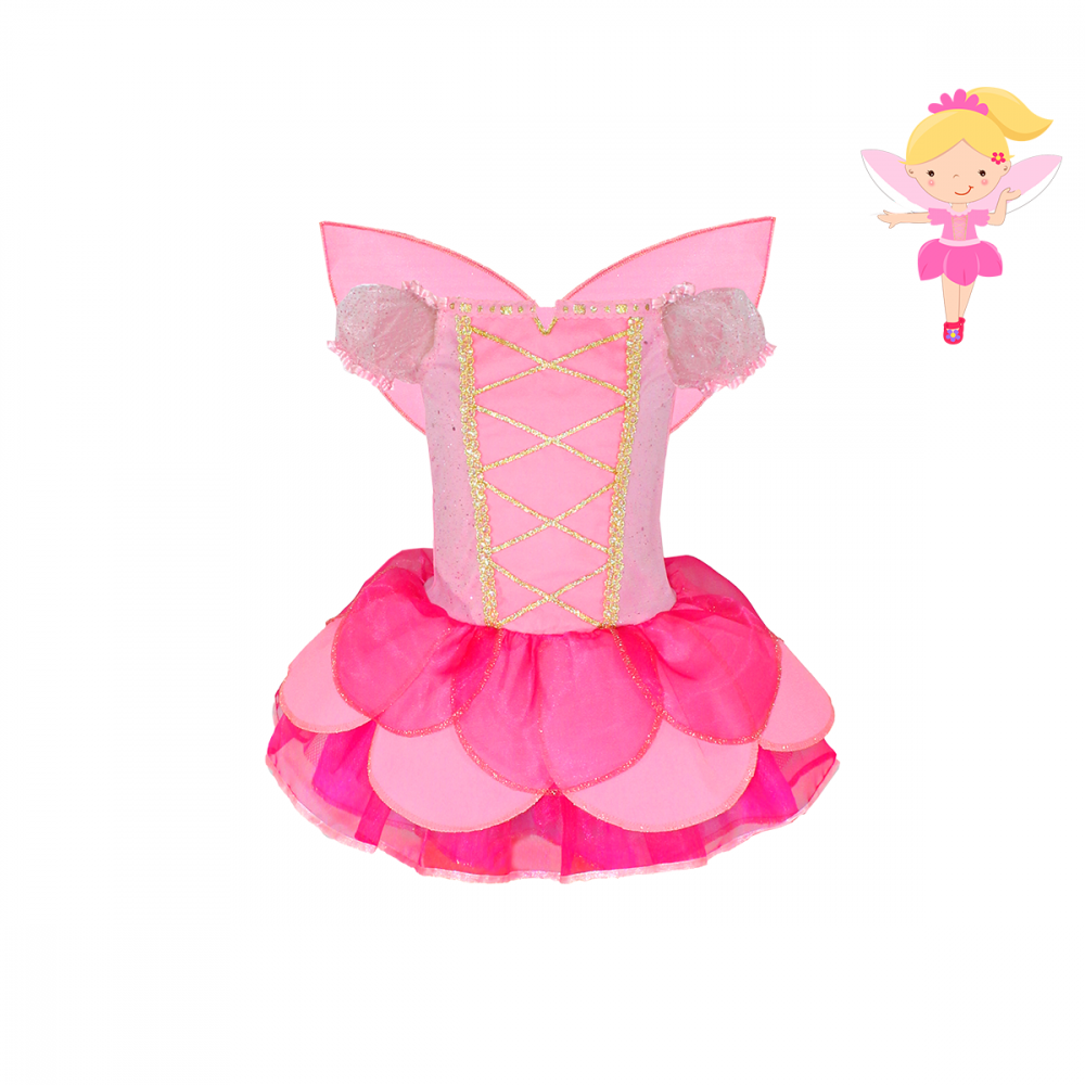 Fantasia Infantil da Fada Rosa Luxo