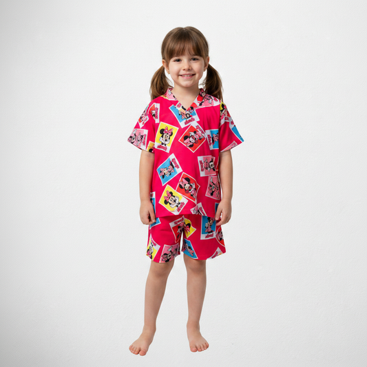 Pijama Infantil Manga Curta Minnie Pink