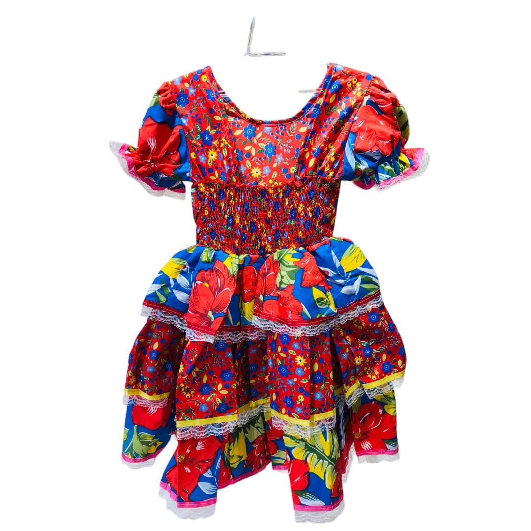 Vestido Festa Junina Luxo Floral