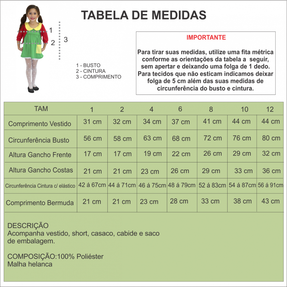 Fantasia Infantil Chiquinha Clássica