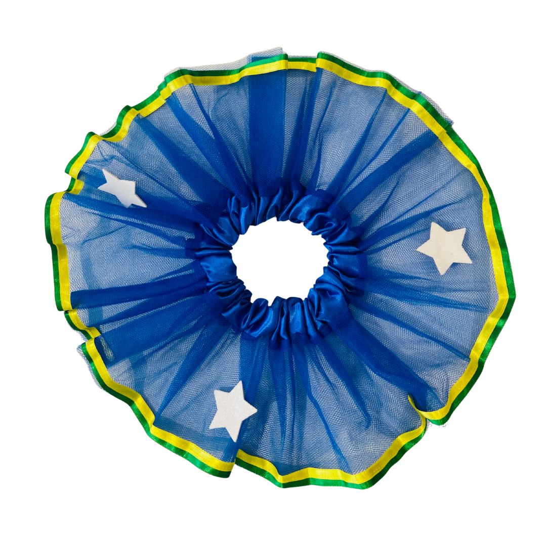 Saia Tule Bebê Brasil Azul