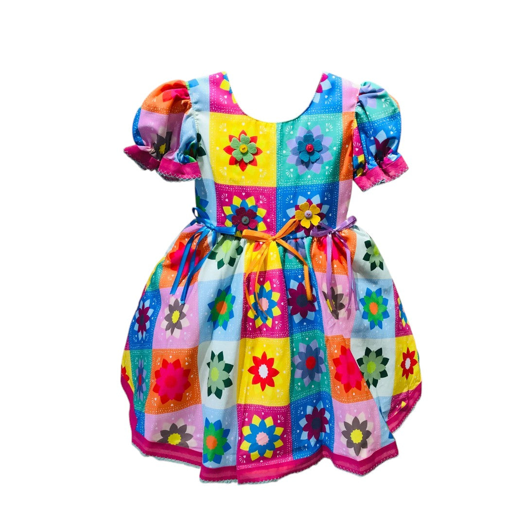 Vestido Festa Junina Luxo Florzinhas
