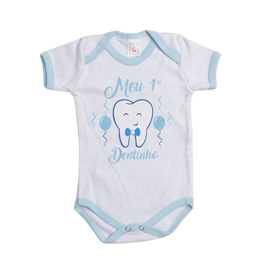 Body Bebê Meu 1º Dentinho Azul