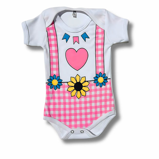Body Bebê Junina Rosa