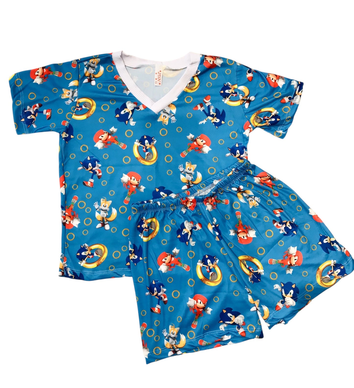 Pijama Infantil Manga Curta Sonic Azul