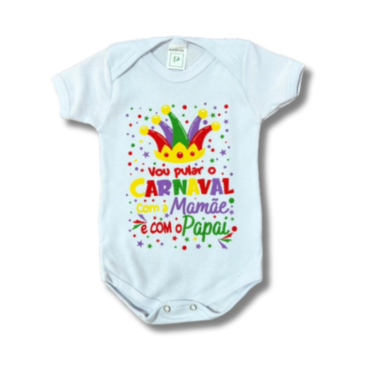 Body Bebê Pular Carnaval Com Mamãe e Papai