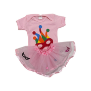 Saia Tule Bebê Carnaval Rosa