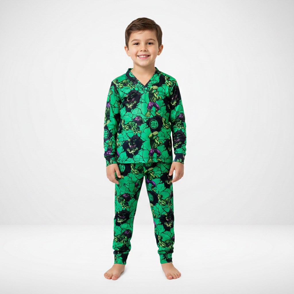 Pijama Infantil Manga Longa Hulk