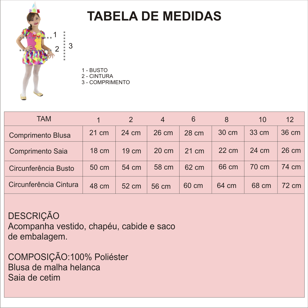 Fantasia Infantil da Palhacinha Clássica