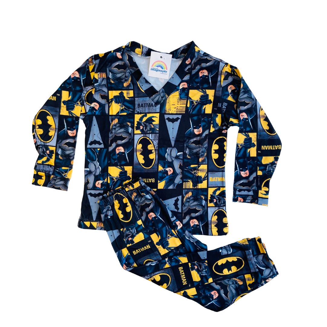 Pijama Infantil Manga Longa Batman