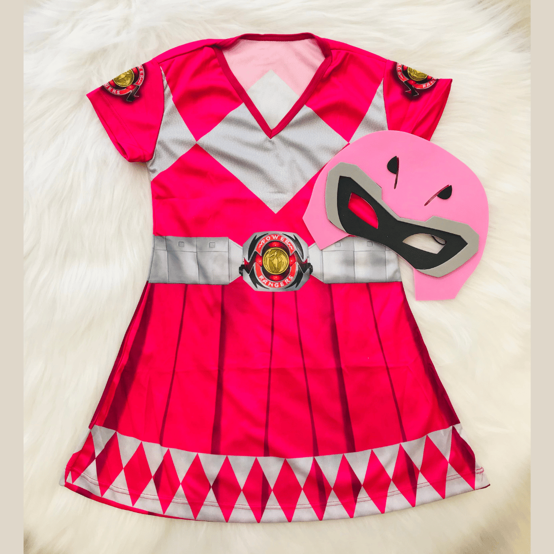 Fantasia Infantil Power Rangel Rosa