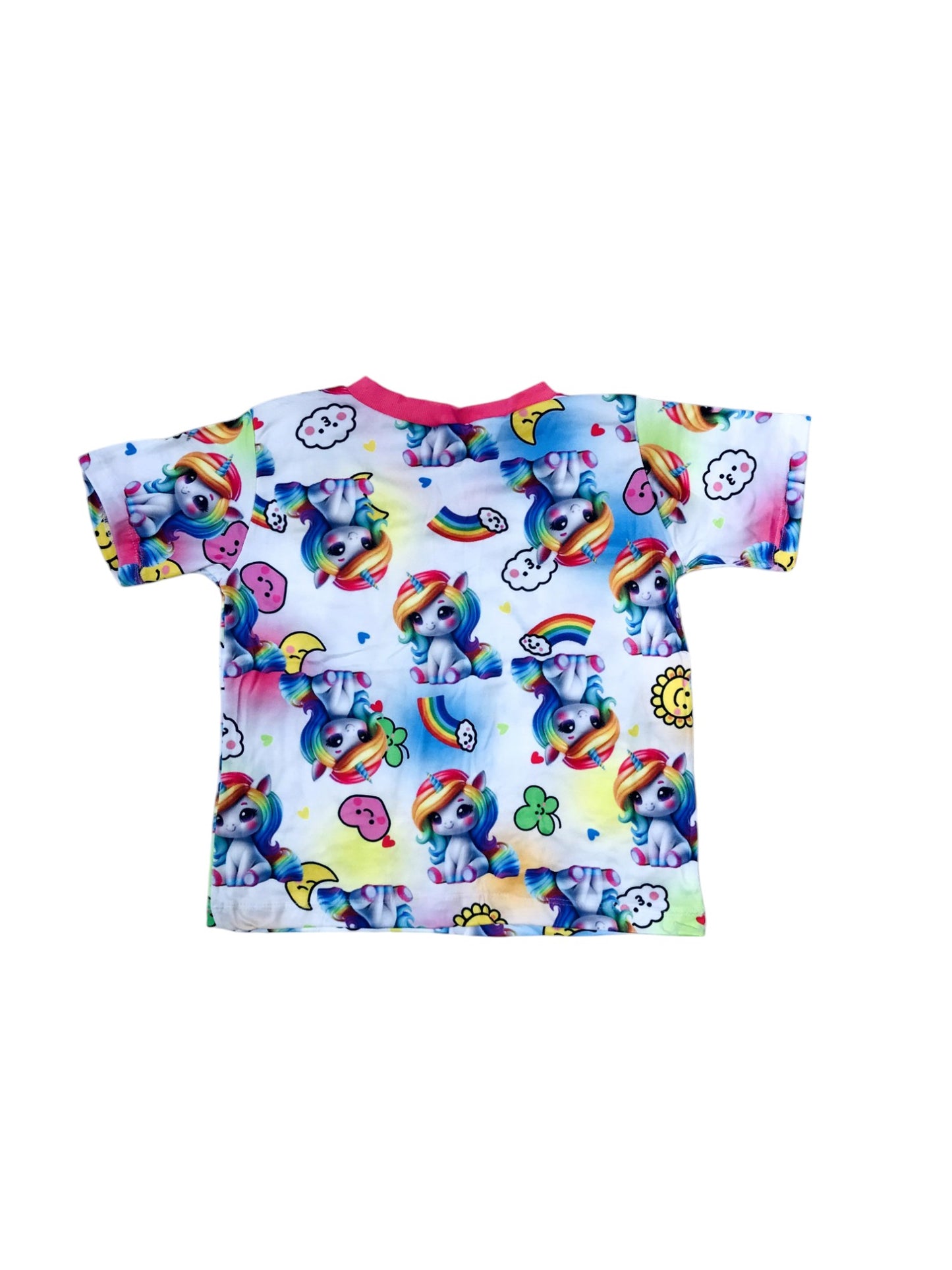 Pijama Infantil Manga Curta Unicornio