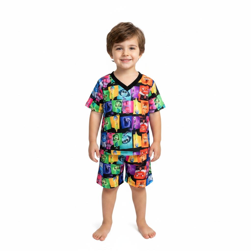 Pijama Infantil Manga Curta Divertidamente