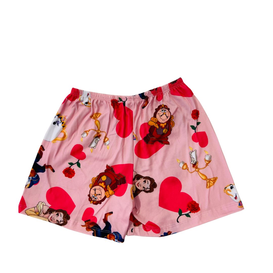Pijama Infantil Manga Curta Bela e a Fera