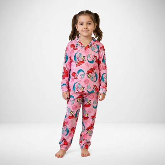 Pijama Infantil Manga Longa Pequena Sereia