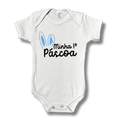 Body Bebê 1º Páscoa Orelha Azul